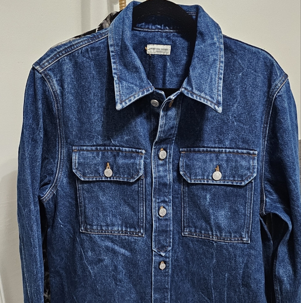 Dries Van Noten Indigo Denim Shirt Jacket